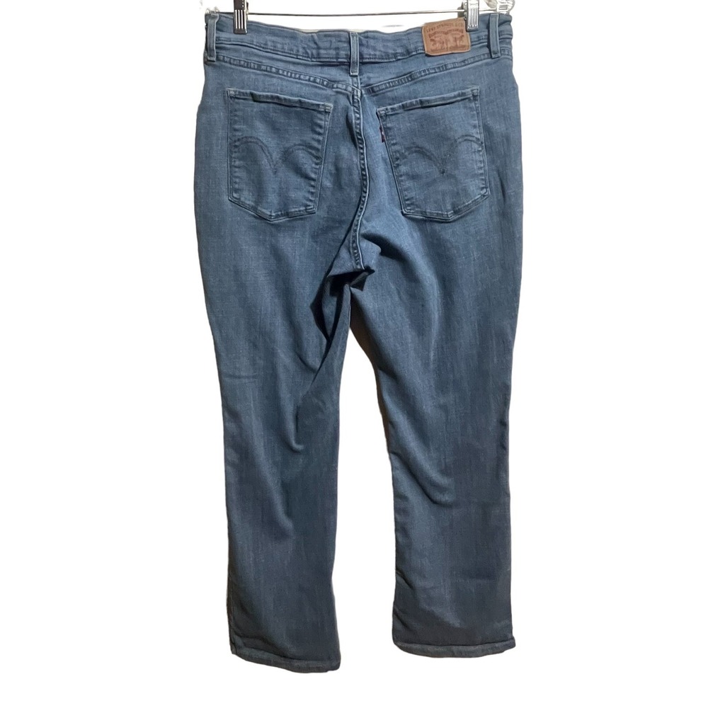 Levis Jean Women sz 32 Classic Bootcut 14M 34x29 Blue Denim Stretch Pants Casual - Picture 5 of 11